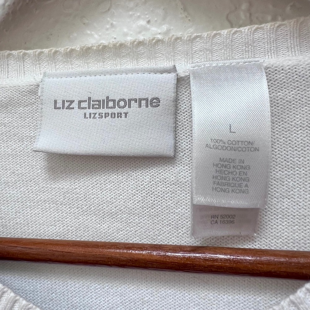 Liz Claiborne Lizsport Womens American Flag Cardigan Sweater Stars Stripes Large - Picture 3 of 4